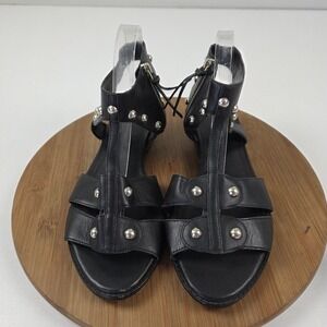 Rebecca Minkoff Shoes Womens Size 10 Black Studded Gladiator Sandals Leather